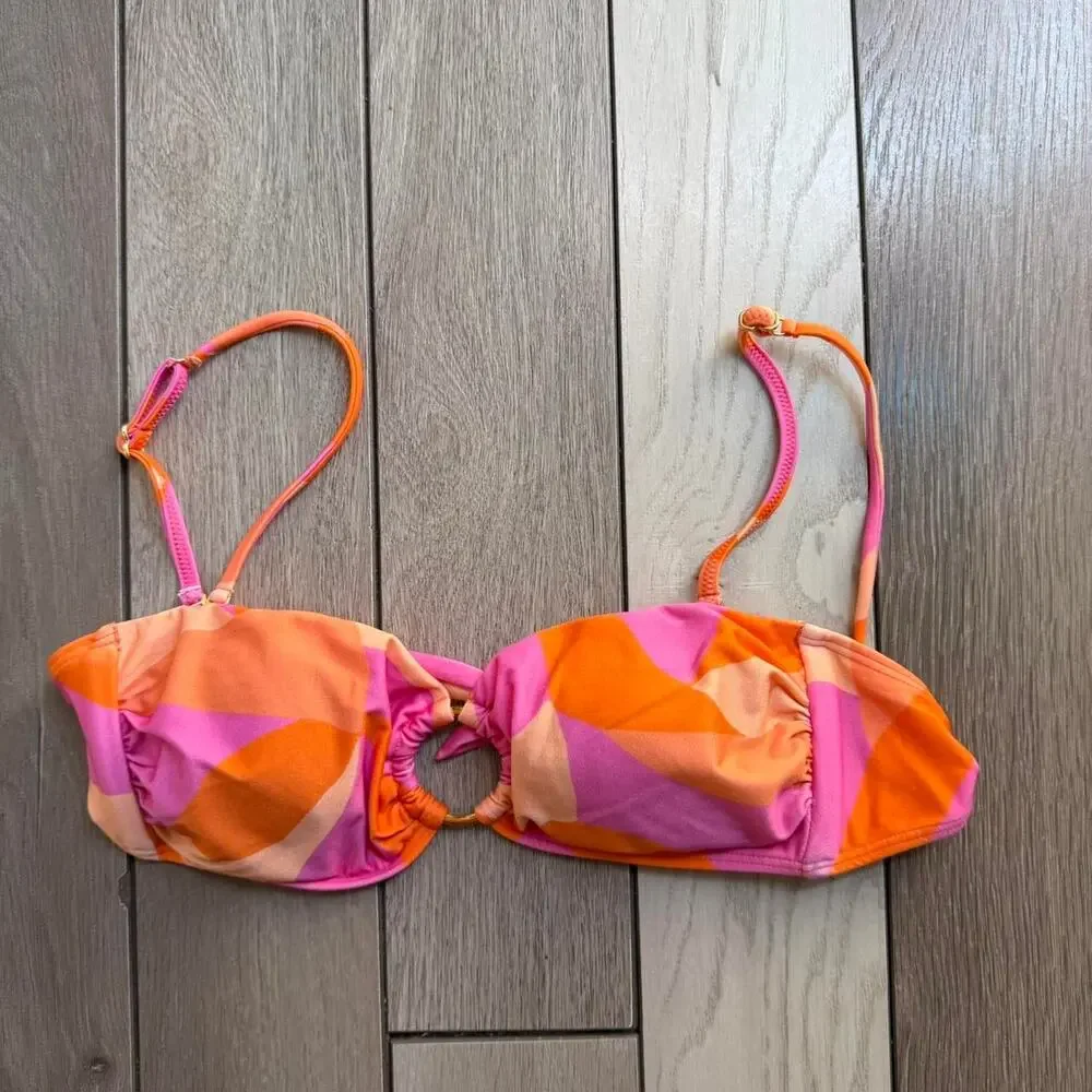 ViX Paula Hermanny Abstract Print Bikini Top Size S